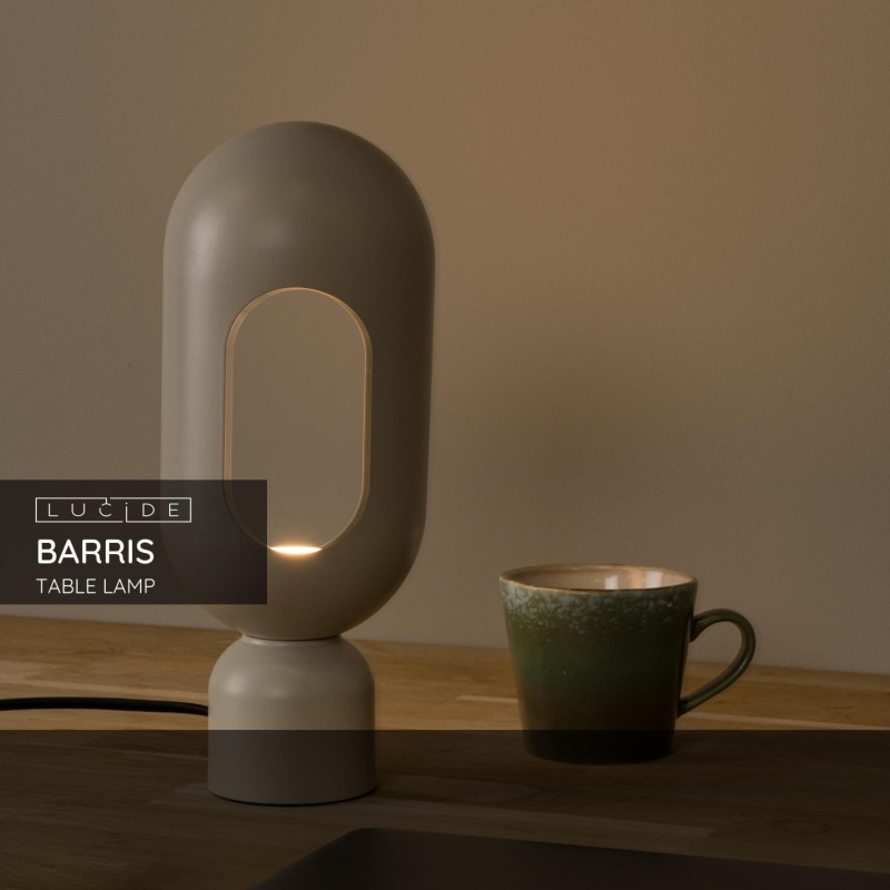 Lucide BARRIS - Stolná lampa - 1xE27 - Taupe